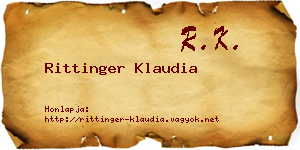 Rittinger Klaudia névjegykártya